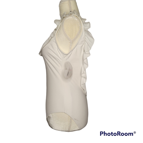 SUGAR Coast White Ruffled Swimsuit - Picture 4 of 12